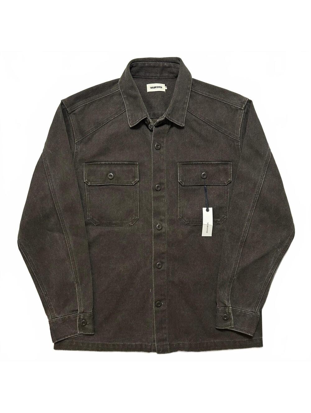 Taylor Stitch The Shop Shirt Coal Chipped Canvas Button Up Shirt Men's Size 44